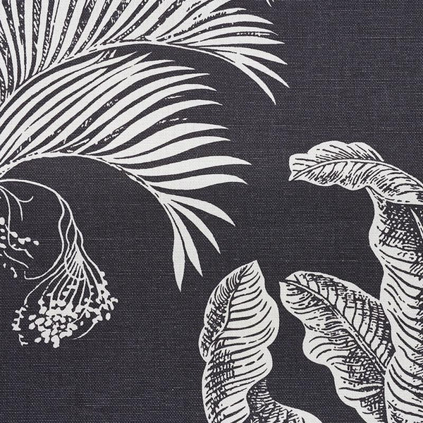 Schumacher Grand Palms Fabric Carbon