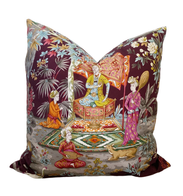 Plum Chinoiserie Pillow Cover