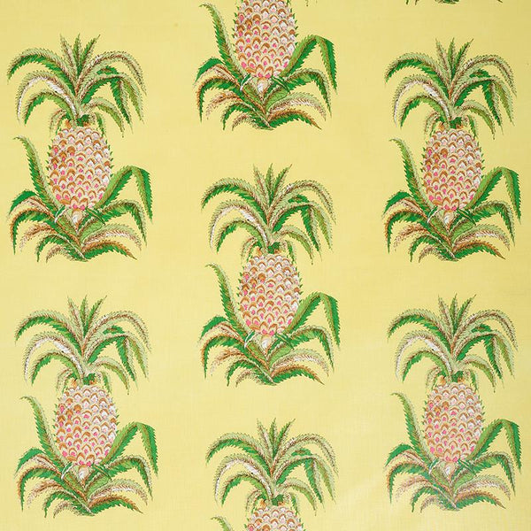 Schumacher Pineapples Fabric - Yellow