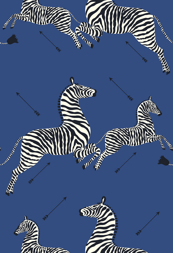 Scalamandre Zebra Wallpaper - Denim